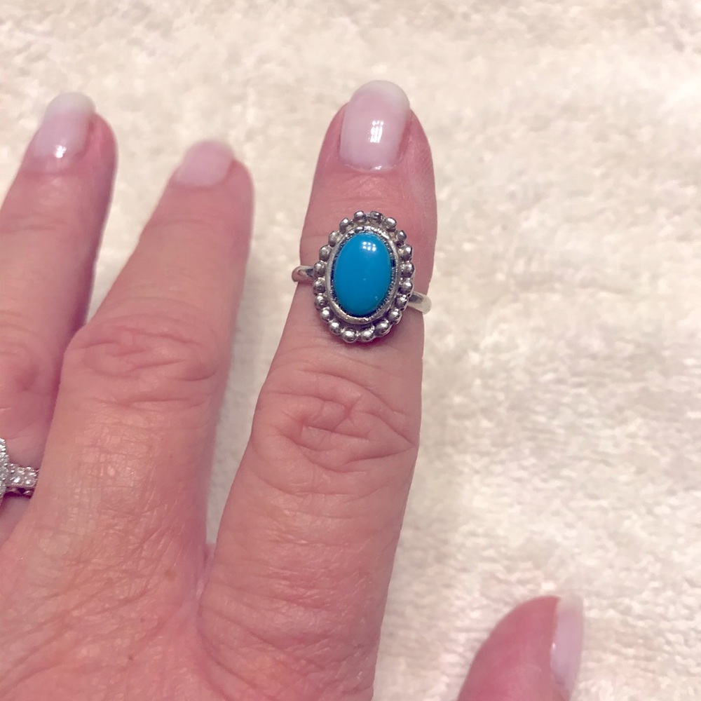 Turquoise and silver ring